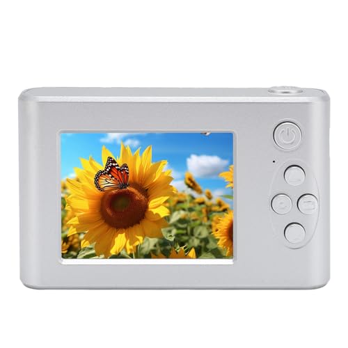 Digitalkamera, Kompakte Reisekamera Füllt Leichte OTG -Übertragung 48 MP 1080p 2,4 Zoll IPS Bildschirm Anti -Shake 8 Fach Zoom Multifunktion für Reise Tragbar (Silver) von VELATEMOR