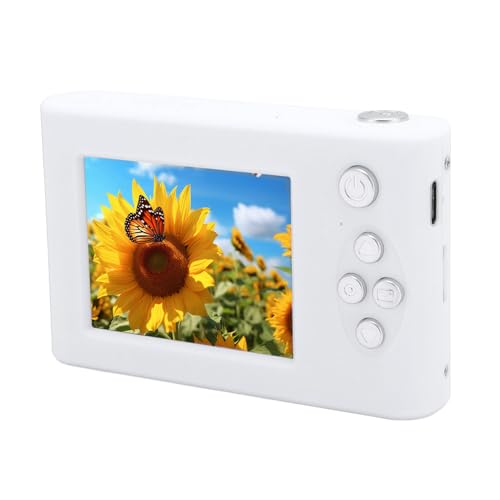 Digitalkamera, Kompakte Reisekamera Füllt Leichte OTG -Übertragung 48 MP 1080p 2,4 Zoll IPS Bildschirm Anti -Shake 8 Fach Zoom Multifunktion für Reise Tragbar (White) von VELATEMOR