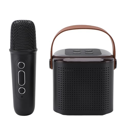 Drahtloser Tragbarer -Lautsprecher, Einfach zu Verwendender -Karaoke Maschine für Familienheimparty (Black) von VELATEMOR