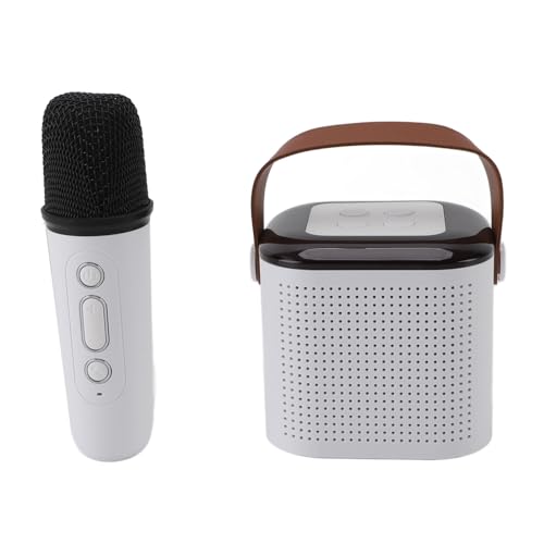 Drahtloser Tragbarer -Lautsprecher, Einfach zu Verwendender -Karaoke Maschine für Familienheimparty (White) von VELATEMOR