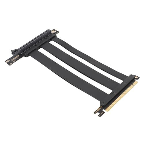 GPU Kartenverlängerungskabel, PCI E 4.0 X16 Verlängerungskartenanschluss GPU Extender 128 Gbit/S Hochgeschwindigkeitsriser Kabel 90 Grad Adapter Schwarz (50cm) von VELATEMOR