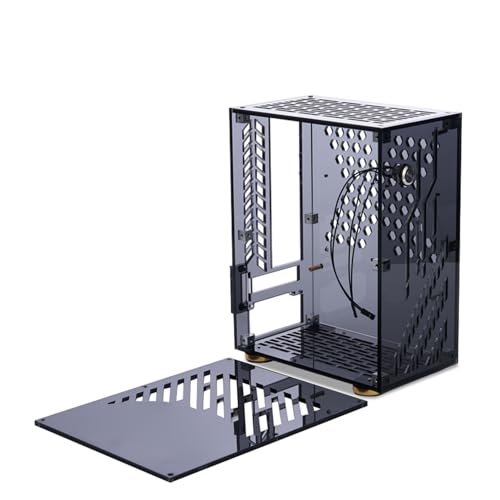 ITX Case, Micro ITX Case, PC -Fall 4.3L Kapazität CAPALE Clear Acrylic PAN 360 Grad Kühlung ITX Motherboard (Black) von VELATEMOR