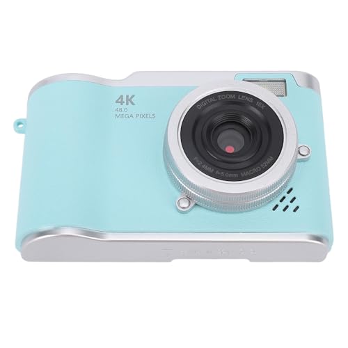 Kompakte Digitalkamera, Schüler Kamera 48MP Makrofunktion Anti -Shake 4K 2,4 -Zoll Bildschirm 18x Zoom für Reise (Green) von VELATEMOR