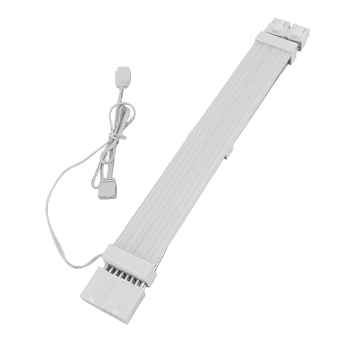 RGB-Stromverlängerungskabel, Adressierbar, Unterstützt 5 V, 3-polig, Synchronisiertes 18 AWG ARGB-Netzteilkabel für Desktop-Computer (2x8PIN Grafikkarte ARGB Neon Kabel) von VELATEMOR