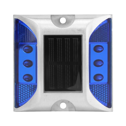 Solar -Deck -Lichter, LED Solar Power Auffahrt Leuchten, Bodenmarker IP65 Outdoor Auffahrtstraße Highway Spike Lampe (Blue) von VELATEMOR