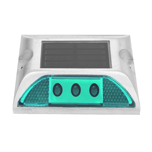 Solar -Deck -Lichter, LED Solar Power Auffahrt Leuchten, Bodenmarker IP65 Outdoor Auffahrtstraße Highway Spike Lampe (Green) von VELATEMOR
