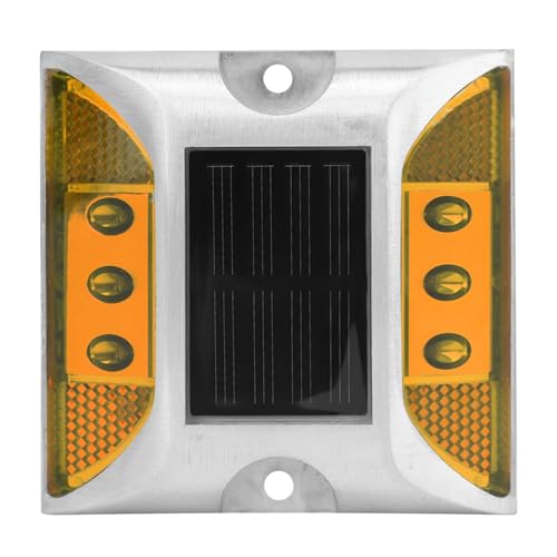 Solar -Deck -Lichter, LED Solar Power Auffahrt Leuchten, Bodenmarker IP65 Outdoor Auffahrtstraße Highway Spike Lampe (Yellow) von VELATEMOR