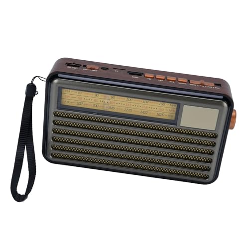 Solar Radio, Tragbares AM -FM -Radio, USB -Retro -Lautsprecher Solarmodule mit Praktischem Griff, Vintage -Stimmknöpfe mit Langen Teleskopantenne für Outdoor -Aktivitäten von VELATEMOR