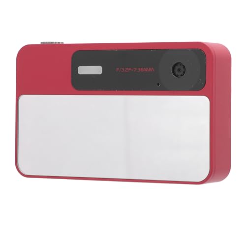 Tragbare Digitalkamera, Selfie 48MP 1080p Digitalkamera mit Einem Spiegel für die Reise (Rot) von VELATEMOR
