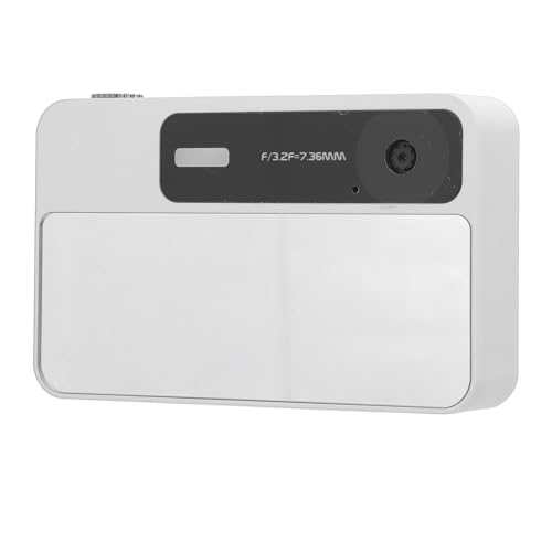 Tragbare Digitalkamera, Selfie 48MP 1080p Digitalkamera mit Einem Spiegel für die Reise (White) von VELATEMOR