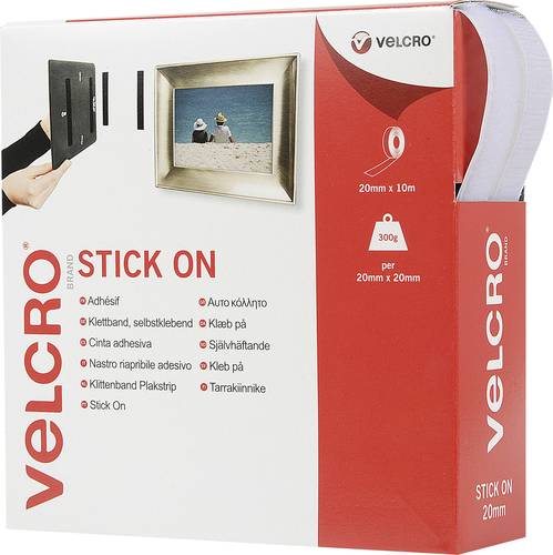 VELCRO® VEL-EC60219 Klettband zum Aufkleben Haft- und Flauschteil (L x B) 10000mm x 20mm Weiß 10m von VELCRO®