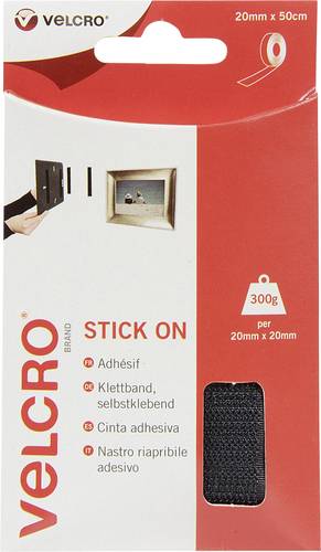VELCRO® VEL-EC60225 Klettband zum Aufkleben Haft- und Flauschteil (L x B) 500mm x 20mm Schwarz 0.5m von VELCRO®