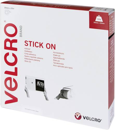 VELCRO® VEL-EC60354 Klettband zum Aufkleben Haft- und Flauschteil (L x B) 25000mm x 20mm Weiß 25m von VELCRO®