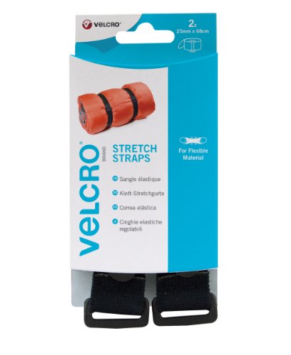 VELCRO Brand Klett Stretchgurte, 25mm x 68 cm - Schwarz von VELCRO Brand