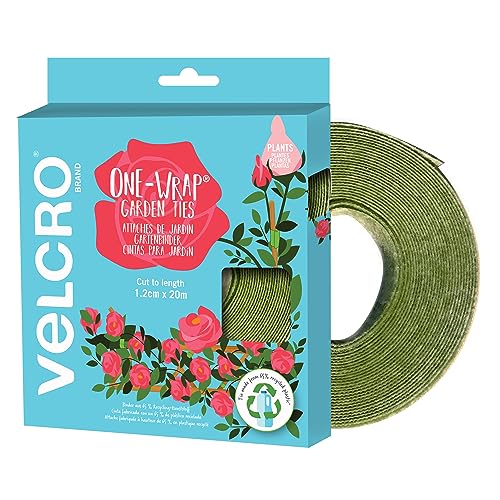 VELCRO Marke | Wiederverwendbare Pflanzenbinder | Mehrzweckbinder | Perfektes Gartenzubehör und schonend für Pflanzen | grün | 12mm x 20m von VELCRO Brand