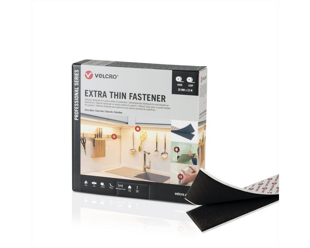 VELCRO Kabelbinder Extra Thin Fastener 25m Hakenband 25m Flauschband Haken & Flausch 20mm schwarz VELCRO Kabelbinder Extra Thin Fastener 25m Hakenband 25m Flauschband Haken & Flausch 20mm schwarz von VELCRO