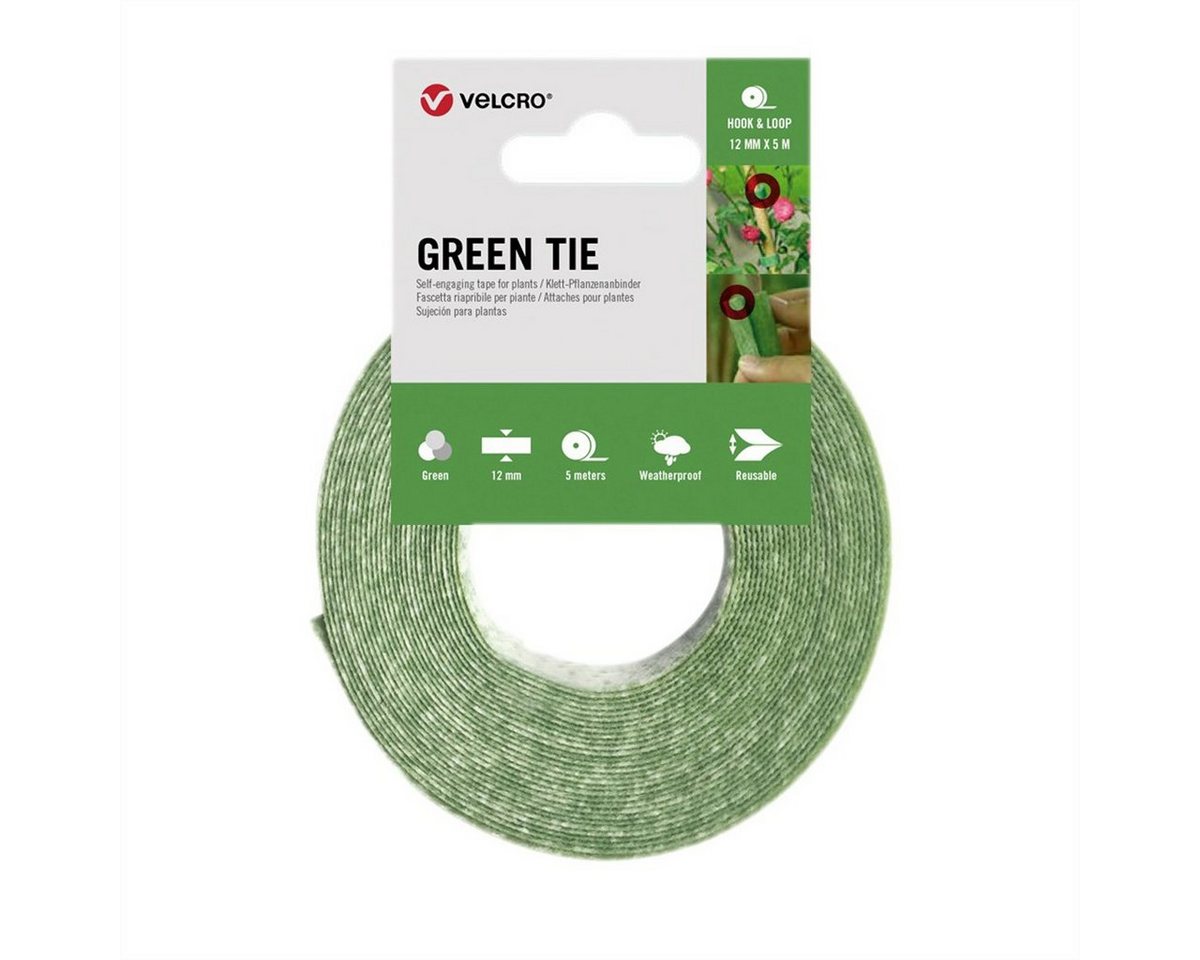 VELCRO Kabelbinder Green Tie 5m in sich selbst schließendes Band 12mm grün von VELCRO