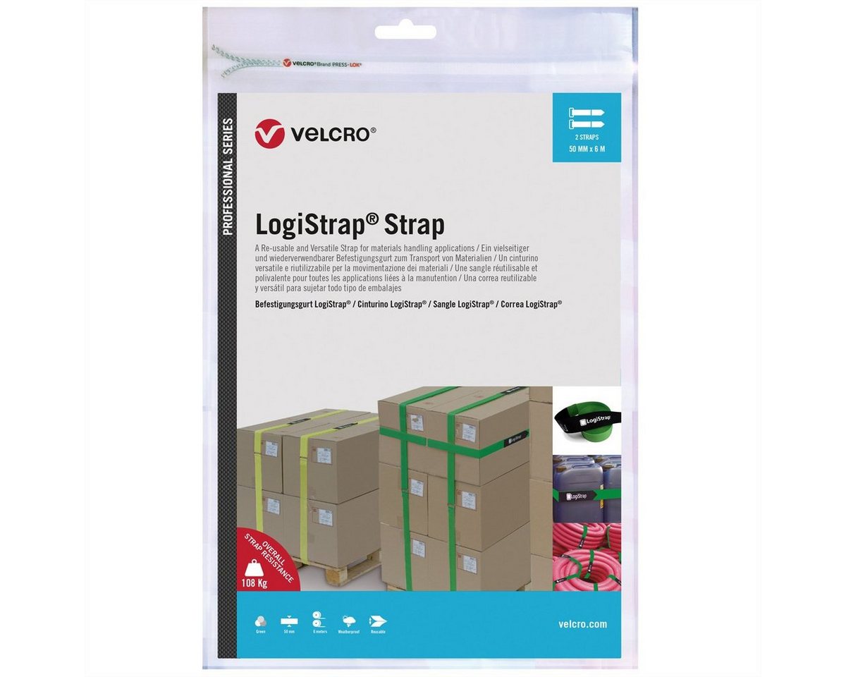 VELCRO Kabelbinder Logistrap® Strap 50mm x 6m Streifen 2 Stück, grün von VELCRO
