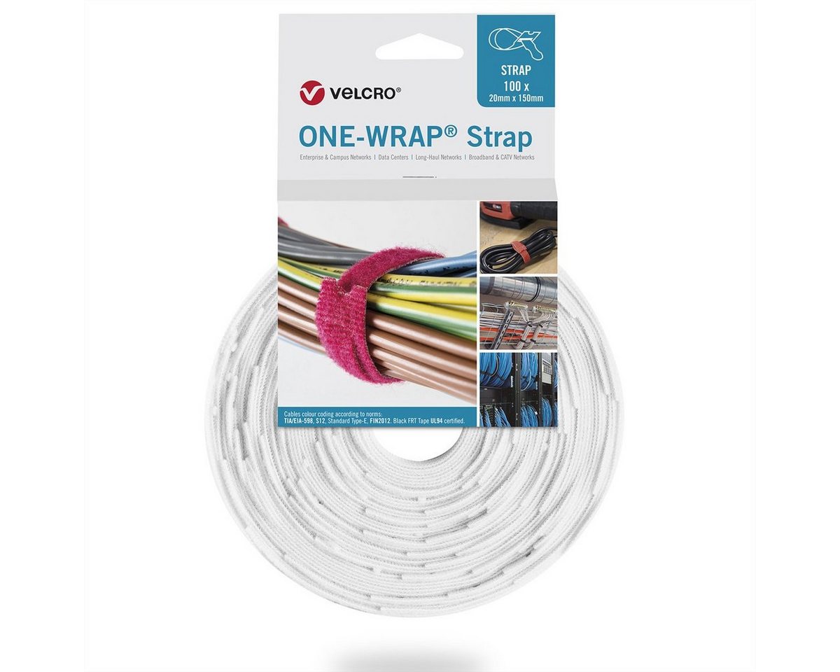 VELCRO Kabelbinder One Wrap® Strap 13mm x 200mm, 100 Stück von VELCRO