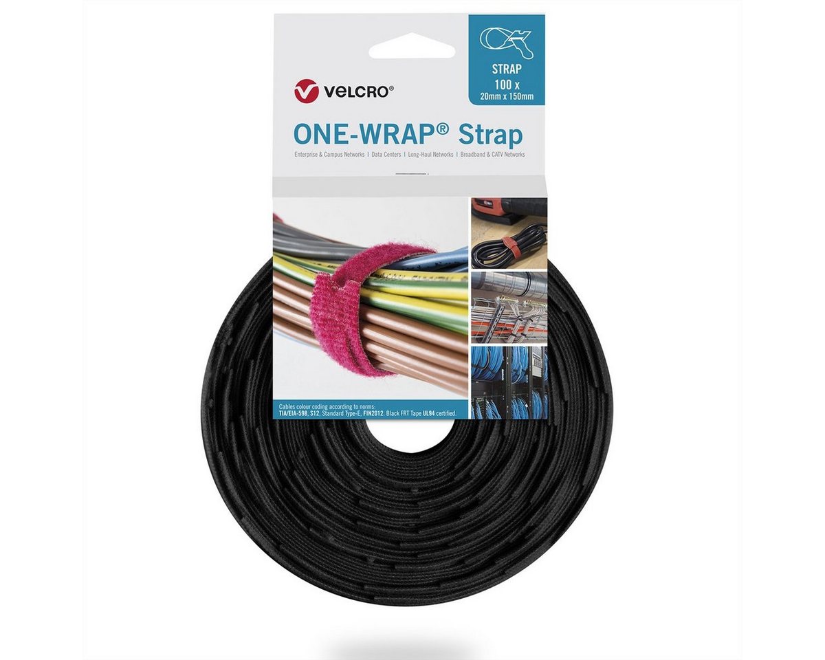 VELCRO Kabelbinder One Wrap® Strap 20mm x 150mm, 100 Stück flammhemmend von VELCRO