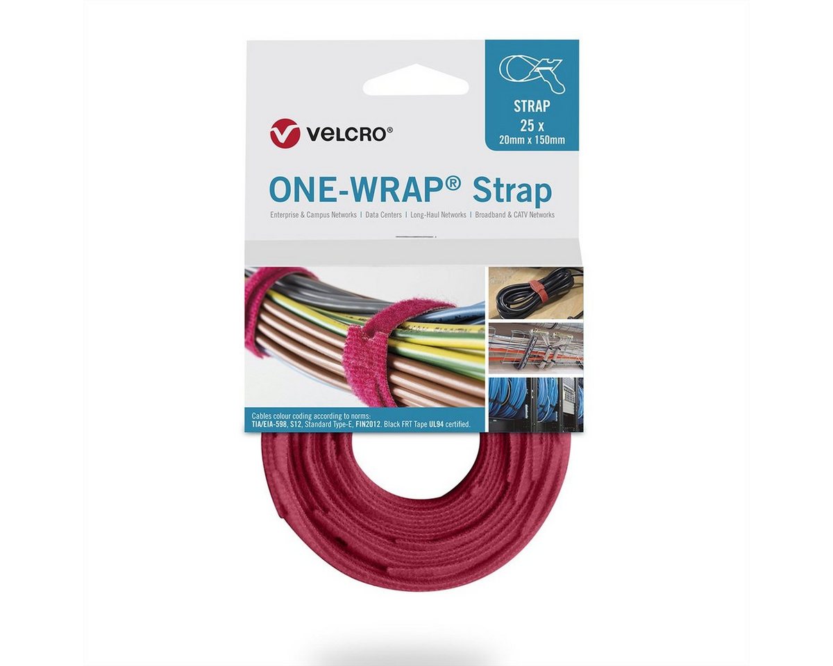VELCRO Kabelbinder One Wrap® Strap 25mm x 300mm, 25 Stück von VELCRO