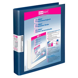 10 VELOFLEX VELODUR® Präsentationsringbücher 2-Ringe blau 4,0 cm DIN A4 von VELOFLEX