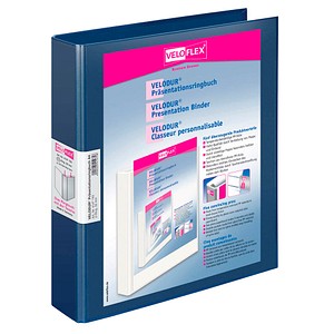 10 VELOFLEX VELODUR® Präsentationsringbücher 2-Ringe blau 4,6 cm DIN A4 von VELOFLEX