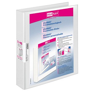 10 VELOFLEX VELODUR® Präsentationsringbücher 2-Ringe weiß 4,6 cm DIN A4 von VELOFLEX