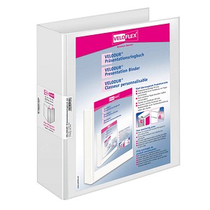 10 VELOFLEX VELODUR® Präsentationsringbücher 2-Ringe weiß 7,0 cm DIN A4 von VELOFLEX