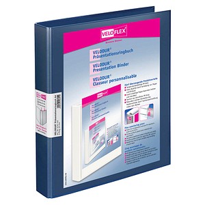 10 VELOFLEX VELODUR® Präsentationsringbücher 4-Ringe blau 4,0 cm DIN A4 von VELOFLEX