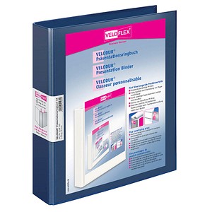 10 VELOFLEX VELODUR® Präsentationsringbücher 4-Ringe blau 4,6 cm DIN A4 von VELOFLEX