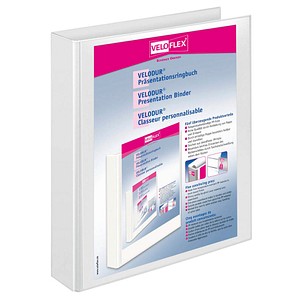10 VELOFLEX VELODUR® Präsentationsringbücher 4-Ringe weiß 4,6 cm DIN A4 von VELOFLEX