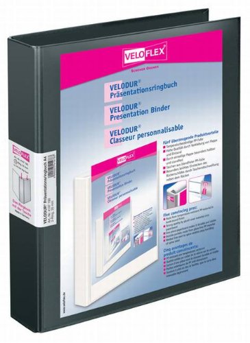 Präsentationsringbuch 30mm A4 2Ring schwarz von VELOFLEX