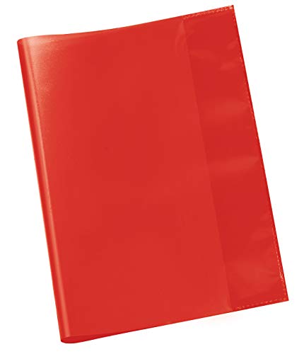 VELOFLEX 1353120 - Schulhefthülle, Hefthülle, Heftschoner, DIN A5, transparente PP-Folie, rot, 25 Hüllen von VELOFLEX