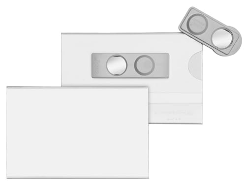 VELOFLEX 2014500 - Namensschild Velocard, 90 x 57 mm, mit Magnet, 25er Packung, transparent, besonders drehsicher von VELOFLEX
