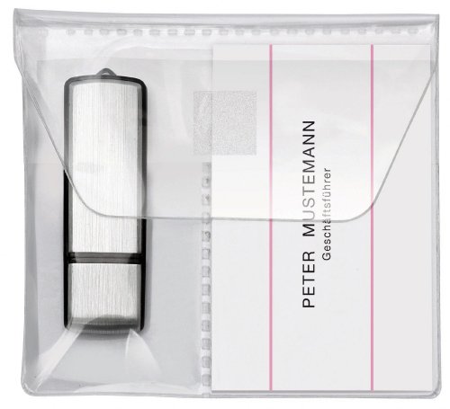 VELOFLEX 2256010 - USB Stick-Hüllen USB-Stick-Tasche Visitenkartenhülle, PP, 10 x 10 cm, selbstklebend, glasklar, 5 Stück von VELOFLEX