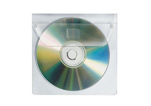 VELOFLEX 2259100 - CD-Hüllen, CD-Boxen, CD-Etui zum Einkleben für 1 CD, CD-Umschläge, selbstklebend, 100 Stück von VELOFLEX