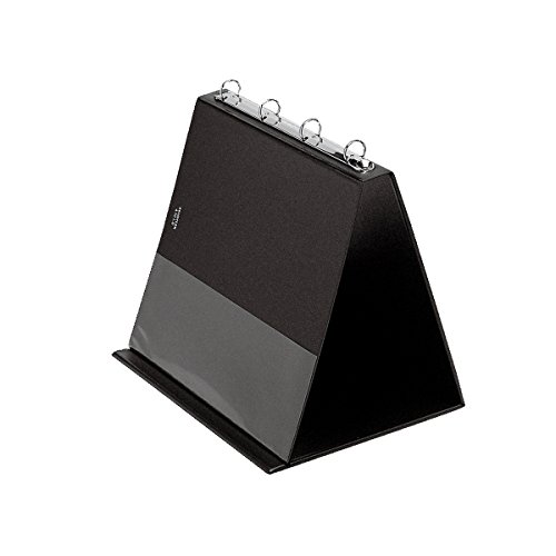 VELOFLEX 4101080 - Tisch-Flipchart DIN A4 Querformat, inkl. Klarsichthüllen, aus PVC, Tischaufsteller Präsentation, Flipchart schwarz, Aufstellringbuch von VELOFLEX