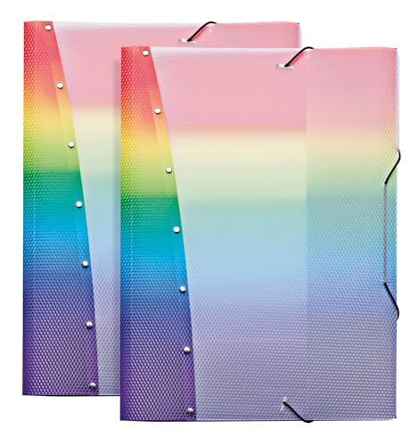 VELOFLEX 4432404-2 - Sammelmappe Rainbow Diamond, DIN A3, 2 Ordnungsmappen mit Gummizug, strapazierfähig, Jurismappe aus PP VELOFLEX 4432404-2 - Sammelmappe Rainbow Diamond, DIN A3, 2 Ordnungsmappen mit Gummizug, strapazierfähig, Jurismappe aus PP von VELOFLEX