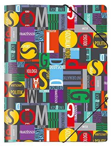 VELOFLEX 4442827 - Sammelmappe School DIN A4, mit Gummizug, aus PP-Folie, abwaschbar und strapazierfähig, Jurismappe, Eckspanner, Ordnungsmappe, Dokumentenmappe, 1 Stück von VELOFLEX