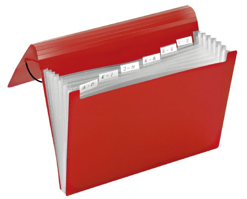 VELOFLEX 4445220 - Fächermappe Crystal DIN A4, mit 6 Fächern und Taben, PP-Material, Ordnungs-Mappe, rot VELOFLEX 4445220 - Fächermappe Crystal DIN A4, mit 6 Fächern und Taben, PP-Material, Ordnungs-Mappe, rot von VELOFLEX