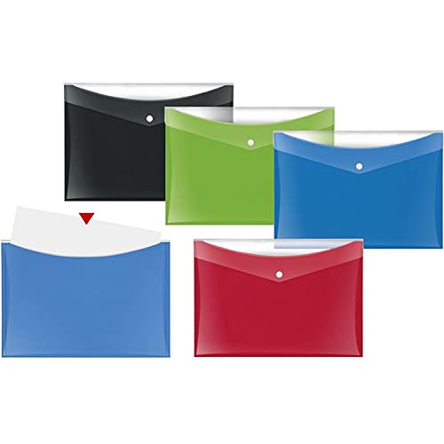 VELOFLEX 4530120 - Dokumententasche Velocolor, 1 Stück, DIN A4, rot, Dokumentenhülle aus PP-Folie von VELOFLEX