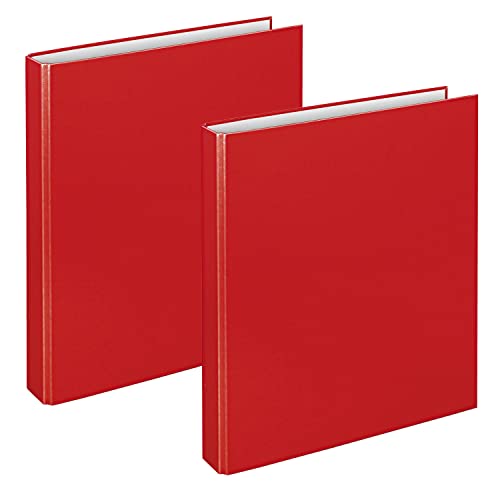 VELOFLEX A114102 - Ringbuch Basic, DIN A4, 2 Stück, rot, Füllhöhe 25 mm, Ringordner mit 2 Ring-Mechanik von VELOFLEX