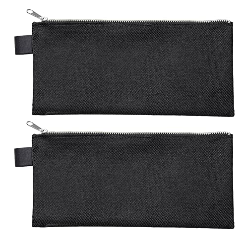 VELOFLEX A290501 - Banktasche mit Reißverschluss, DIN lang, 2 Stück, Geldtasche aus robustem Textil, Transporttasche von VELOFLEX