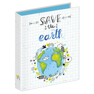 VELOFLEX Save the earth Ringbuch 2-Ringe Motiv 3,0 cm DIN A5 hoch von VELOFLEX