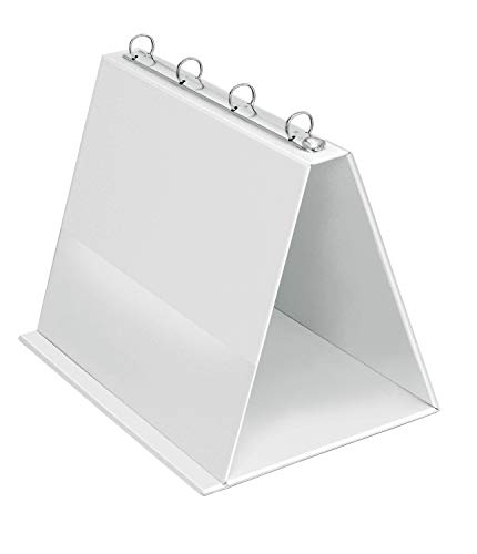 Veloflex 4101090 - Tisch-Flipchart A4, Präsentation, Flipchart, Aufstellringbuch, aus PVC, Querformat, weiß, 1 Stück von VELOFLEX