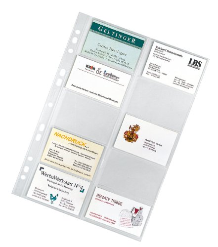 Veloflex 5341000 - Visitenkartenhüllen DIN A4, für 20 Karten pro Hülle, 10er Packung glasklar von VELOFLEX