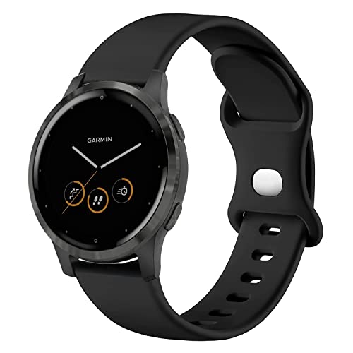 VELULYX Silikonarmband kompatibel mit Garmin Vivoactive 4S/Venu 2S/Venu 3S/Vivomove 3S, 18mm Sportarmband für Fossil Ladies Gen 6/Gen 5E/Fossil Ladies Q Venture HR Gen 4/Withings Steel HR 36mm von VELULYX