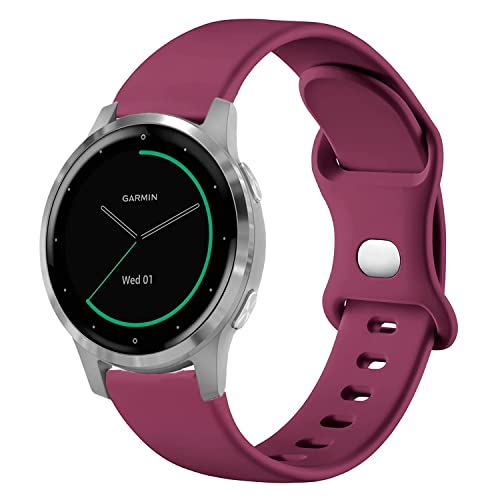 VELULYX Silikonarmband kompatibel mit Garmin Vivoactive 4S/Venu 2S/Venu 3S/Vivomove 3S, 18mm Sportarmband für Fossil Ladies Gen 6/Gen 5E/Fossil Ladies Q Venture HR Gen 4/Withings Steel HR 36mm von VELULYX