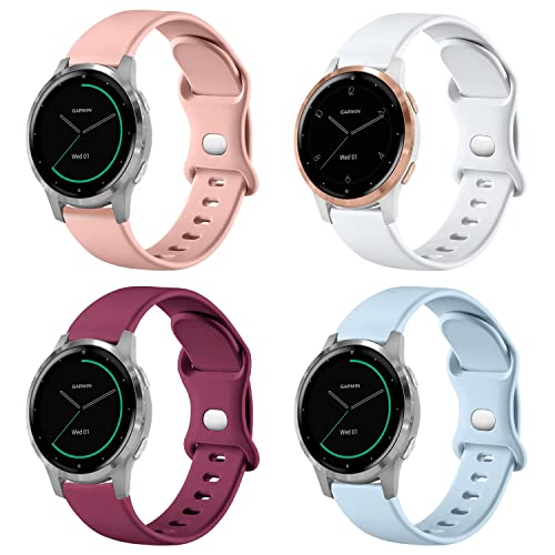 VELULYX Silikonarmband kompatibel mit Garmin Vivoactive 4S/Venu 2S/Venu 3S/Vivomove 3S, 18mm Sportarmband für Fossil Ladies Gen 6/Gen 5E/Fossil Ladies Q Venture HR Gen 4/Withings Steel HR 36mm von VELULYX